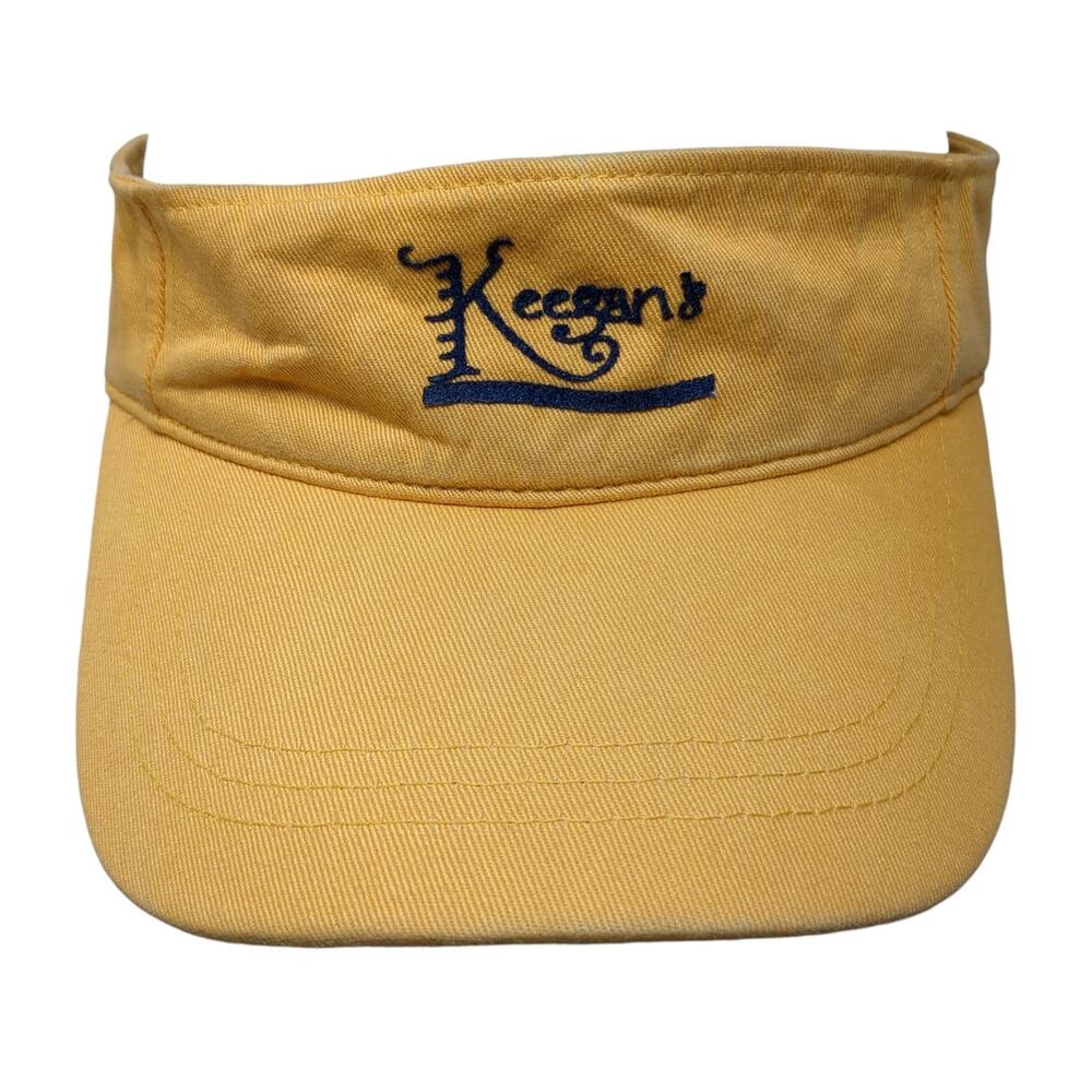 Keegan's Strapback Sun Visor Cap Yellow One Size Adjustable Fahrenheit Headwear